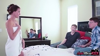 Sofie Marie, A Mischievous Stepmom, Gets Double Penetrated By Her Stepsons In A Steamy Threesome