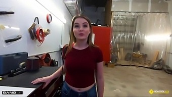 Reality-Style Encounter: Busty Blonde Uses Car Repair As Excuse For Sexual Favor