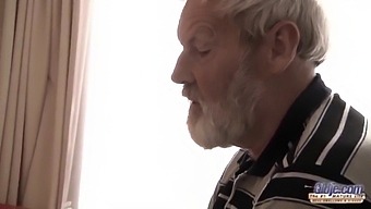 Young Teen Gives A Blowjob To An Elderly Man With A Big Cock