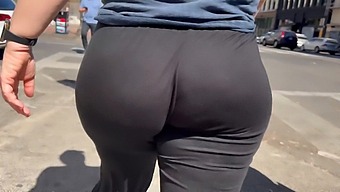 Honest Encounter With A Curvy Girl'S Wedgie On City Streets